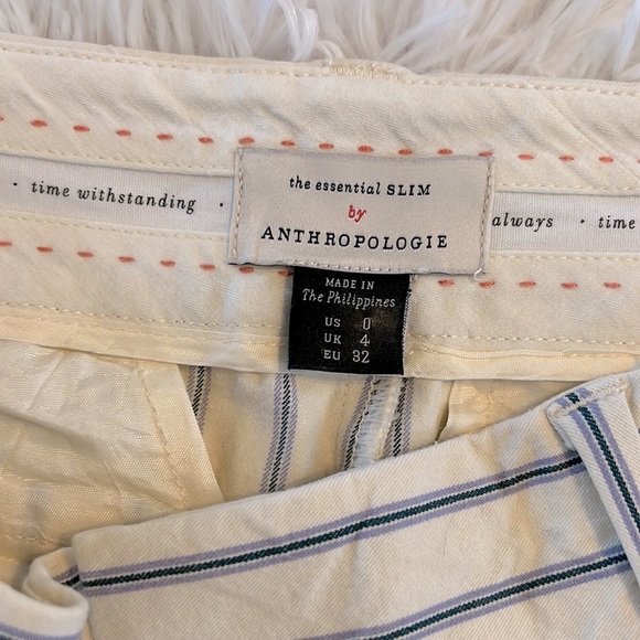 Anthropologie The essential Slim Stripes Crop Pants Size 0 - Picture 7 of 10